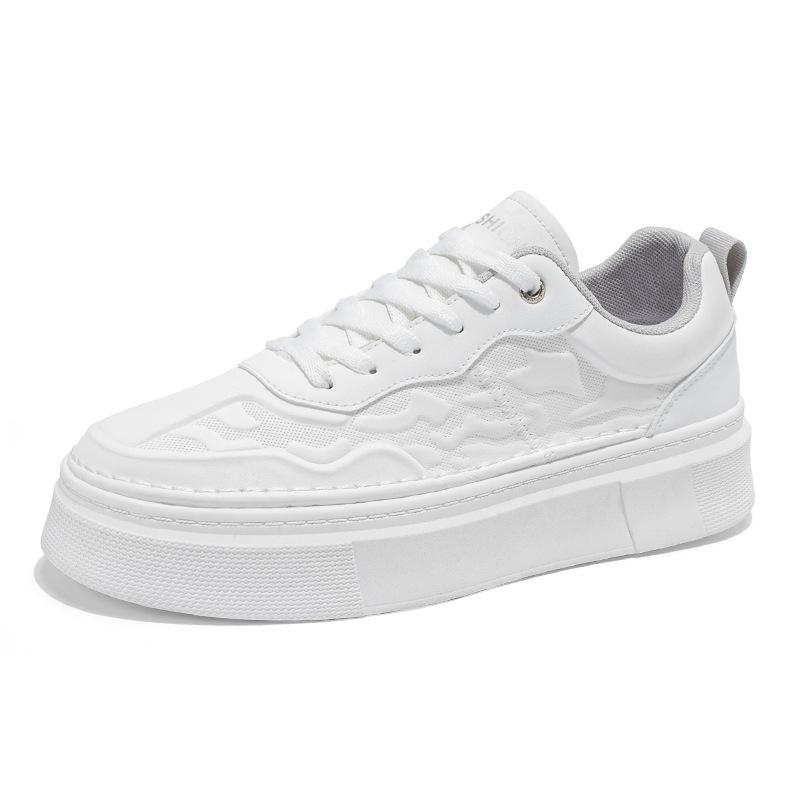 Men'S Shoes Casual Leather White Shoes Men'S Lightweight Platform Sports Board Shoes Outdoor Trendy Shoes