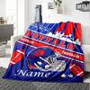 Buffalo Football Helmet And Field Design Cozy Blanket Customize Text Comfortable Perfect For Sofa Couch Office Bed Picnics Four Seasons Multipurpose