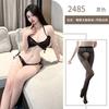 Sexy lingerie set three-point perspective mesh belly pocket nightclub bow lace-up bra temptation