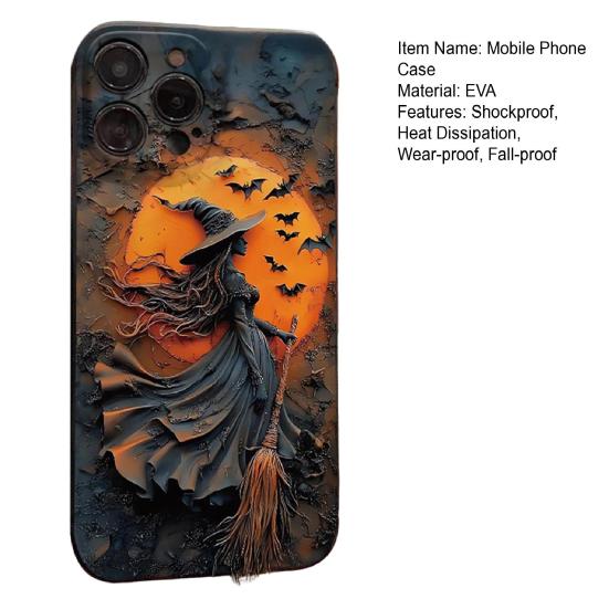 Halloween Witchy Phone Case for IPhone 16/15 Pro Max Shockproof Phone Cover with Hard