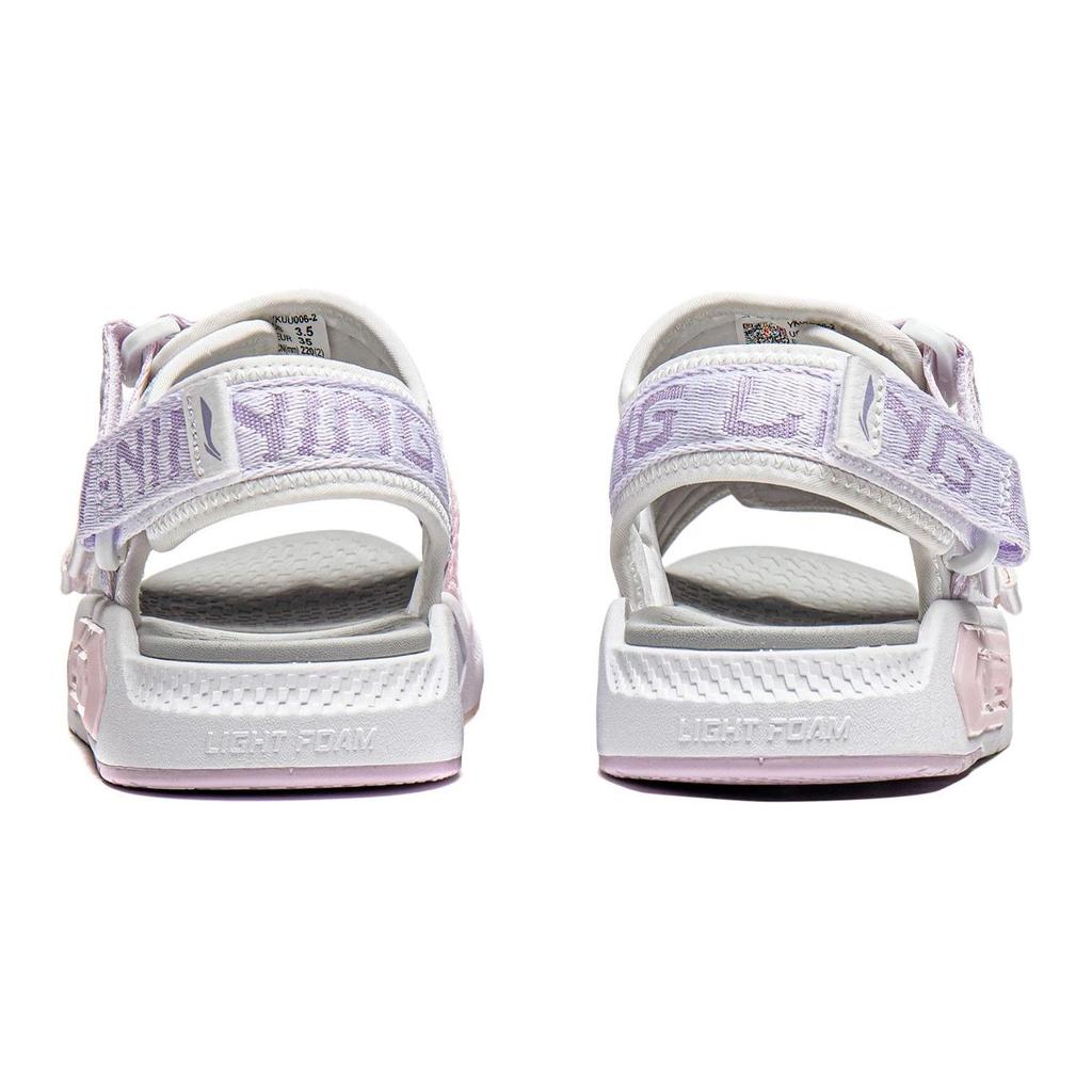 Li Ning Coka Young Bequeme Rebound Atmungsaktive Leichte Kinder Sandalen Kinder Sandalen Weiß Rosa YKUU006-2