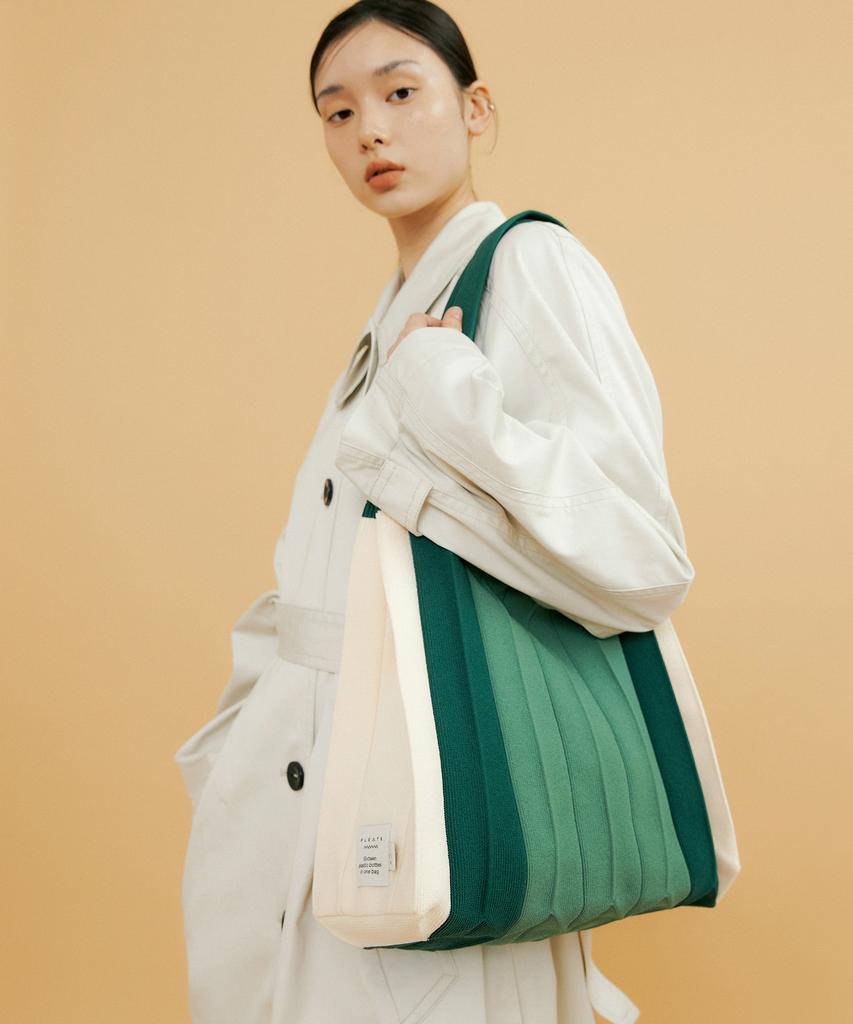 Pleatsmama Two-Way Shopper Bag Deep Green