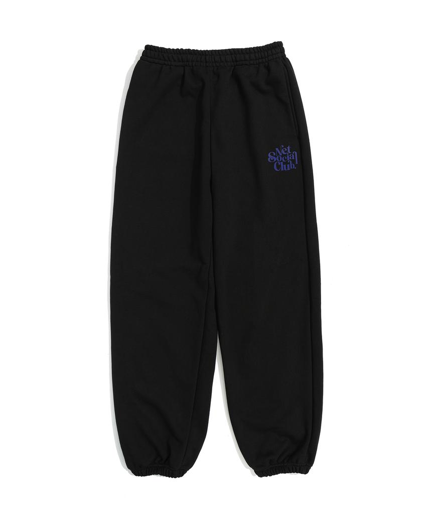 NET SOCIAL CLUB Curly Logo Jogger Pants (Black)
