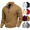 Multi-color Autumn and Winter New Men's Semi-zipper Velvet American Stand-up Collar Long-sleeved Pullover Sweater Men's