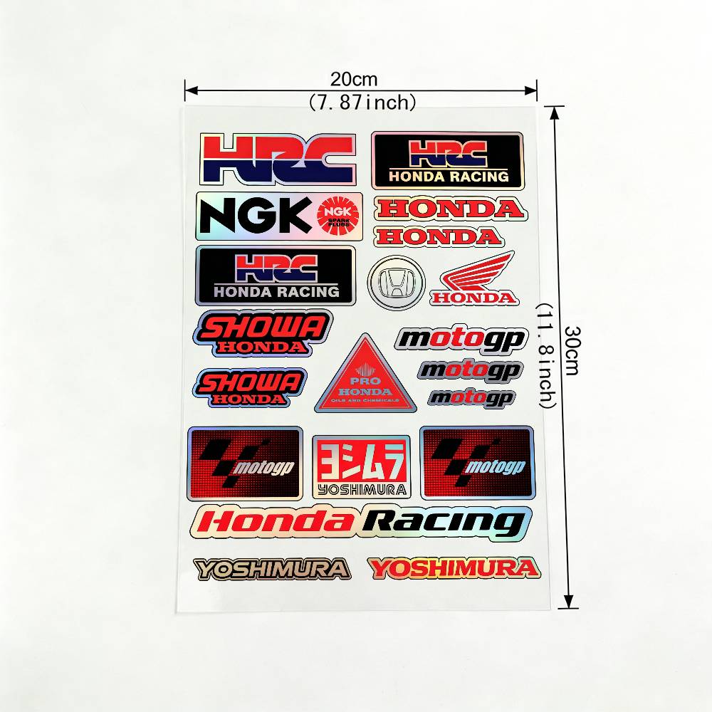 Fashion Laser For Honda Reflective Motorcycle Stickers Waterproof Vinyl Decals For Motorbike Helmet Fuel Tank Bike PH2