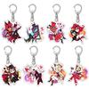 Anime Keychain Hazbin Hotel Cartoon Model AD Alastor Sir Pentious Adam The Exorcist Charm Car Key Ring Bag Accessories Gift