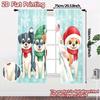 2pcs,Curtains Cute Christmas Puppies Snowflakes Festive Chic Curtain Cloth Prints Light Filtering Curtains Thermal Insulation,