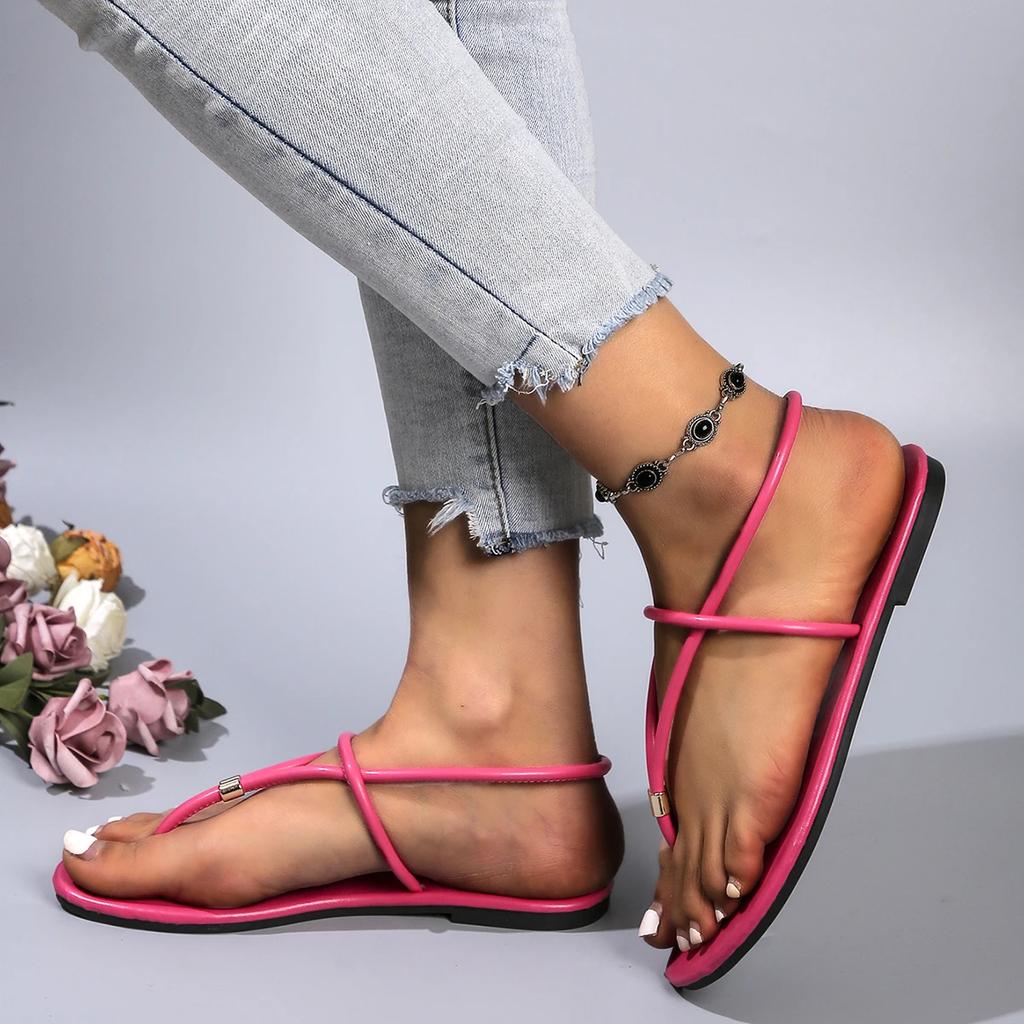 Women Sandals  New Summer Shoes for Women Trend Open Toe Ankle Strap Beach Sandals Flat Heeled Sandals Sandalias De Mujer