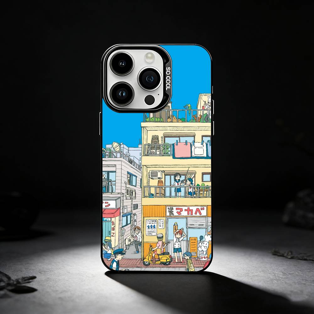 CITY THE ANIMATION Anime Phone Case For iPhone 17,16,15,14,13,12,11 Plus,Pro Max,XS,Colored silver phone case