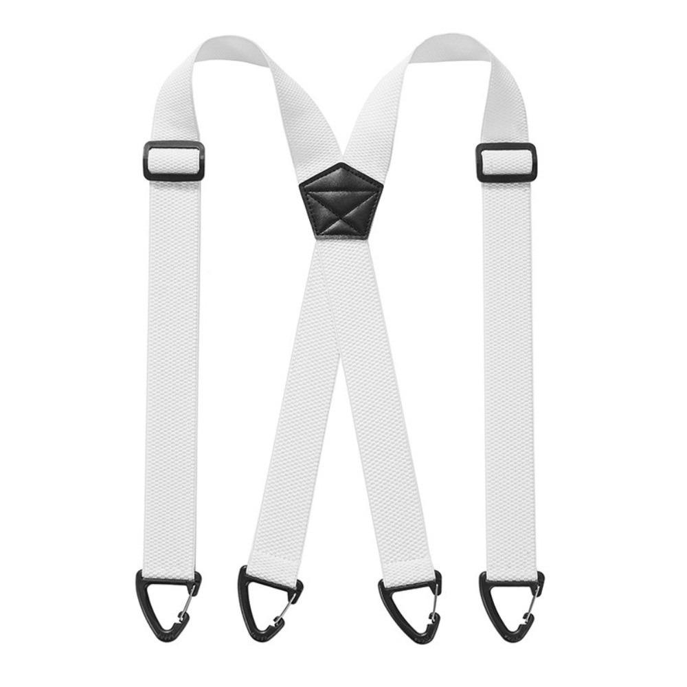 Heavy Duty Work Suspenders 3.8cm Wide Anti-slip X-Type Suspenders with 4 Gripper Clasps Elegant Adjustable Suspenders Men Gift