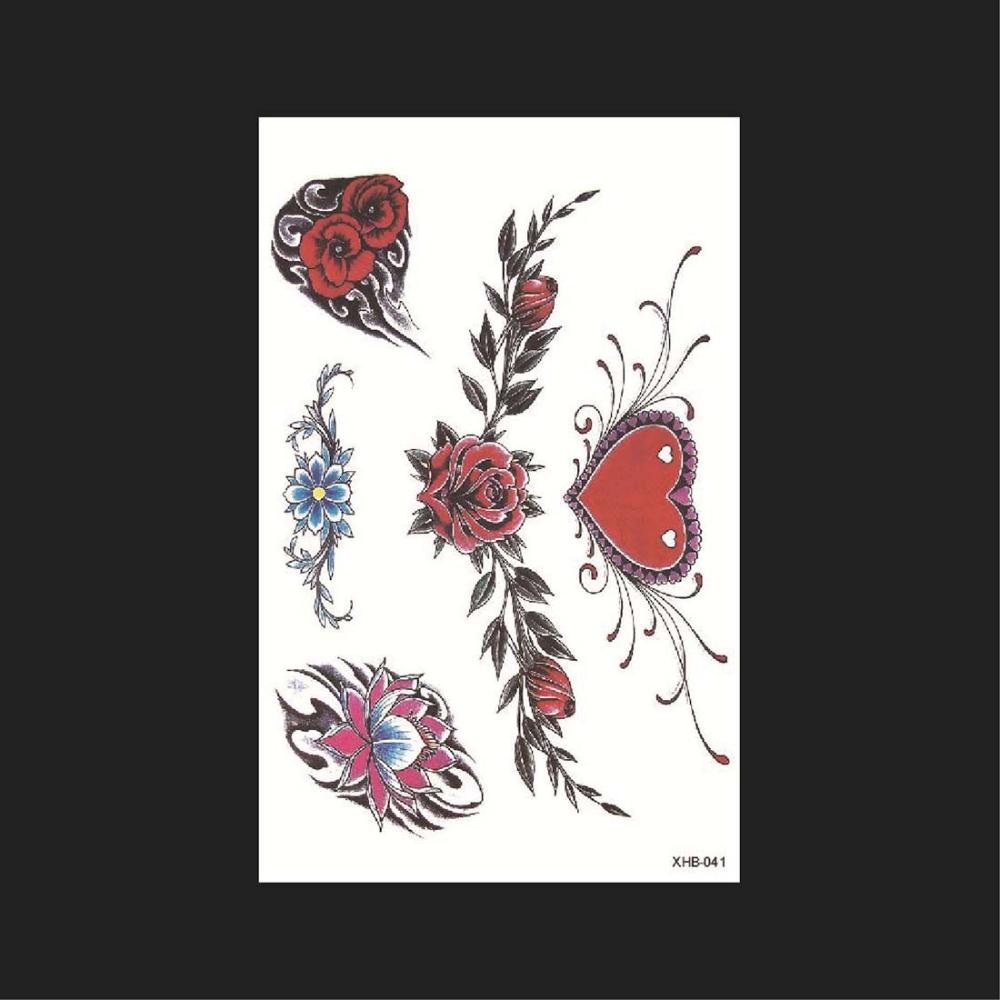 Body Art Waterdichte 3D Lichaamstatoeage Sticker Zwart Roos Vlinder Ontwerp Tijdelijke Decal Bedekking Littekens