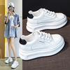 Women's 2026 Spring and Autumn Models Versatile Leather Muffin Thick-soled Breathable Sports and Leisure Board Shoes