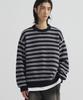 DRAW FIT Square Stripe Cotton Pullover Knit [D.Navy]
