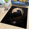 Rabe mit Vollmond-Hintergrund Teppich für Wohnzimmer Schlafzimmer Nachttisch Bodenmatte Garderobe Kinder Spielteppich Großer Teppich