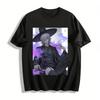 Dark Style Mysterious Silver-haired Heterochromia Character Print Long-sleeve T-shirt Niche Trendy Anime Tops Pure cotton T-shirt