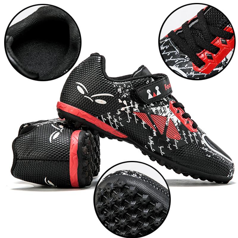 Pointure 28 -39 Chaussures de Football pour Enfants Crampons de Football Baskets d'Entraînement pour Garçon Fille Nouveaux Crampons en Cuir Chaussures de Tennis d'Entraînement