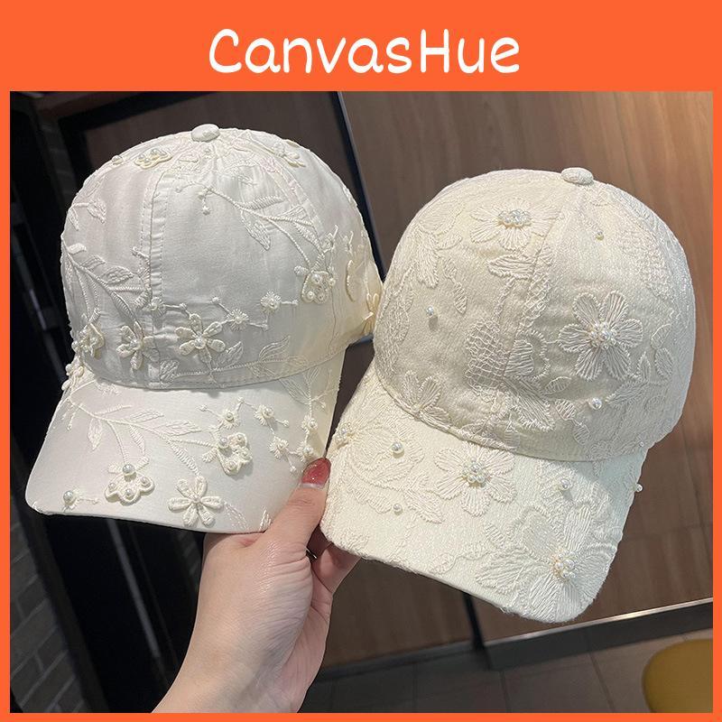 Floral Embroidery Baseball Hat With Curved Brim For Outdoor Sunshade Girls Boys
