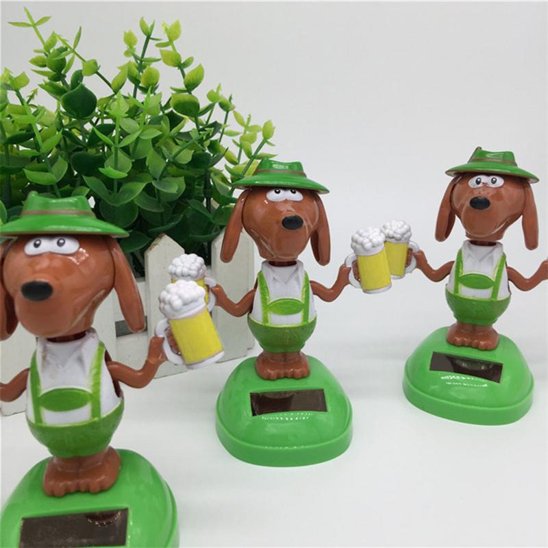 1 Stück Solar Auto Armaturenbrett Wackelkopfdach Dekoration Tanzende Wackelkopfdach Figuren Tänzer Hund Ornament Schwingende Animierte Tänzer Spielzeug