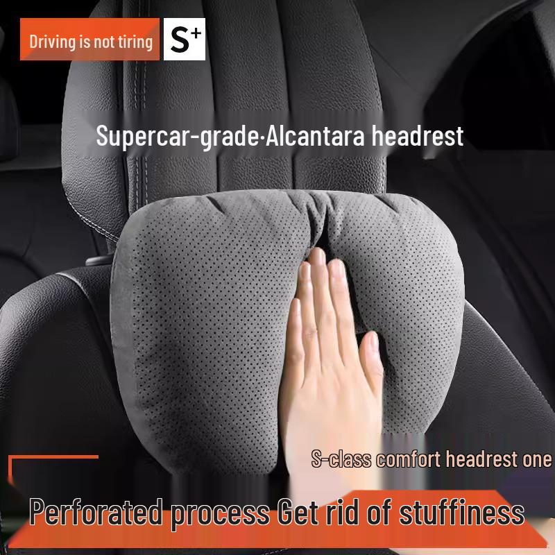 Mercedes S-Class Perforated Headrest & Lumbar Support Pillows - Comfortable, Breathable Pair