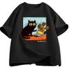 Van Gogh Kočka Grafická Trička Pánská Dámská Květina Černá Kočka Tričko Kulatý Výstřih Krátký Rukáv Trendy Tričko Street Wear Léto