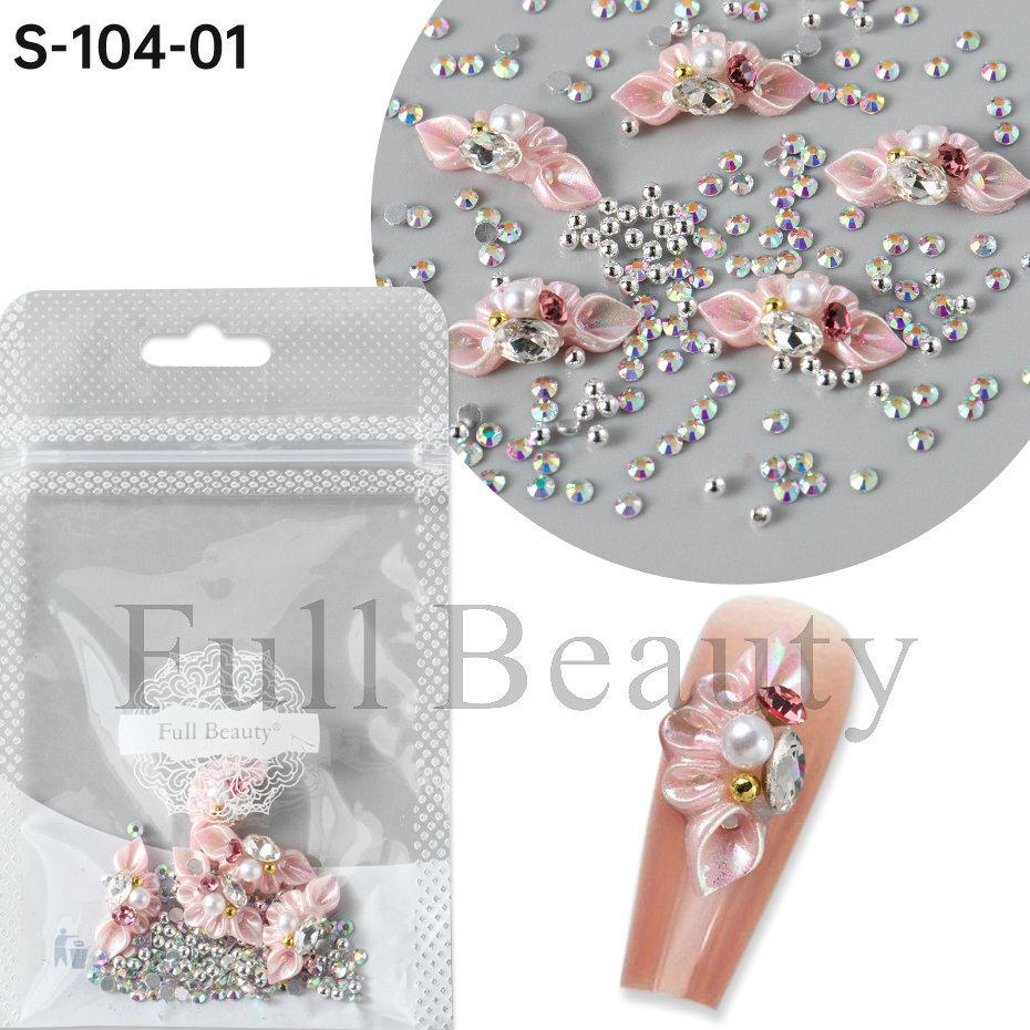 Nail Art Jewelry, Sweet Resin Petals Stacked Diamond Three-Dimensional Modeling Mixed Diy Nail Jewelry