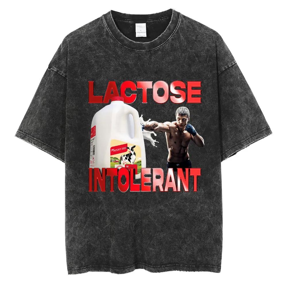 Streetwear Lactose Tolerant Graphic Wash T Shirts Men Women Funny T Shirt Cotton Casual Aldult Teen Loose T-Shirt Gifts