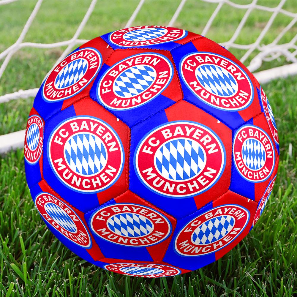 1 Stück FC Bayern München Wappen Größe 5 Fußball PVC Fußball Sportspiele Training Outdoor-Spiele Strand Elastische Bälle 07c11