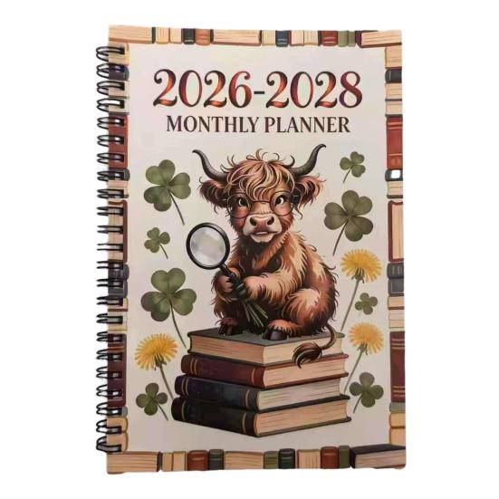 2026-2028 Maandplanner 3 Jaar Planner Boek Jan. 2026 - Dec. 2028 36 Maanden Kalender met Dubbeldraads Binding voor Schoolwerk