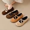 Cross-strap Mary Jane Shoes Women's Spring New Flat-bottomed Versatile Soft-soled Evening Ballet Single Shoes Women