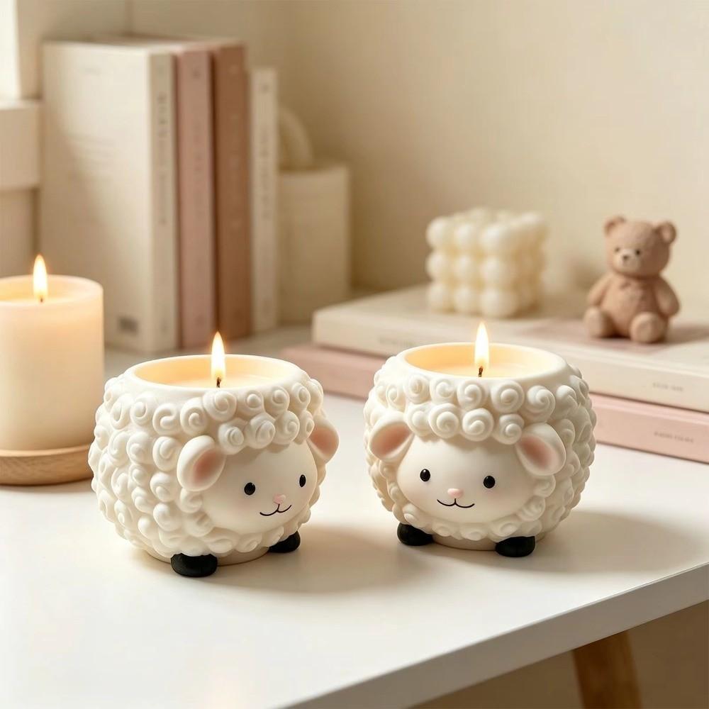 Silicone Material Sheep Candle Mold Soft Silicone Reusable Candle Mold Home Decoration