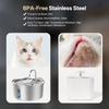 3L Large Capacity Stainless Steel Cat Dog Pet Drink Fountain With Water Level Window Silent Water Pump Dispenser USB Water Bowl
