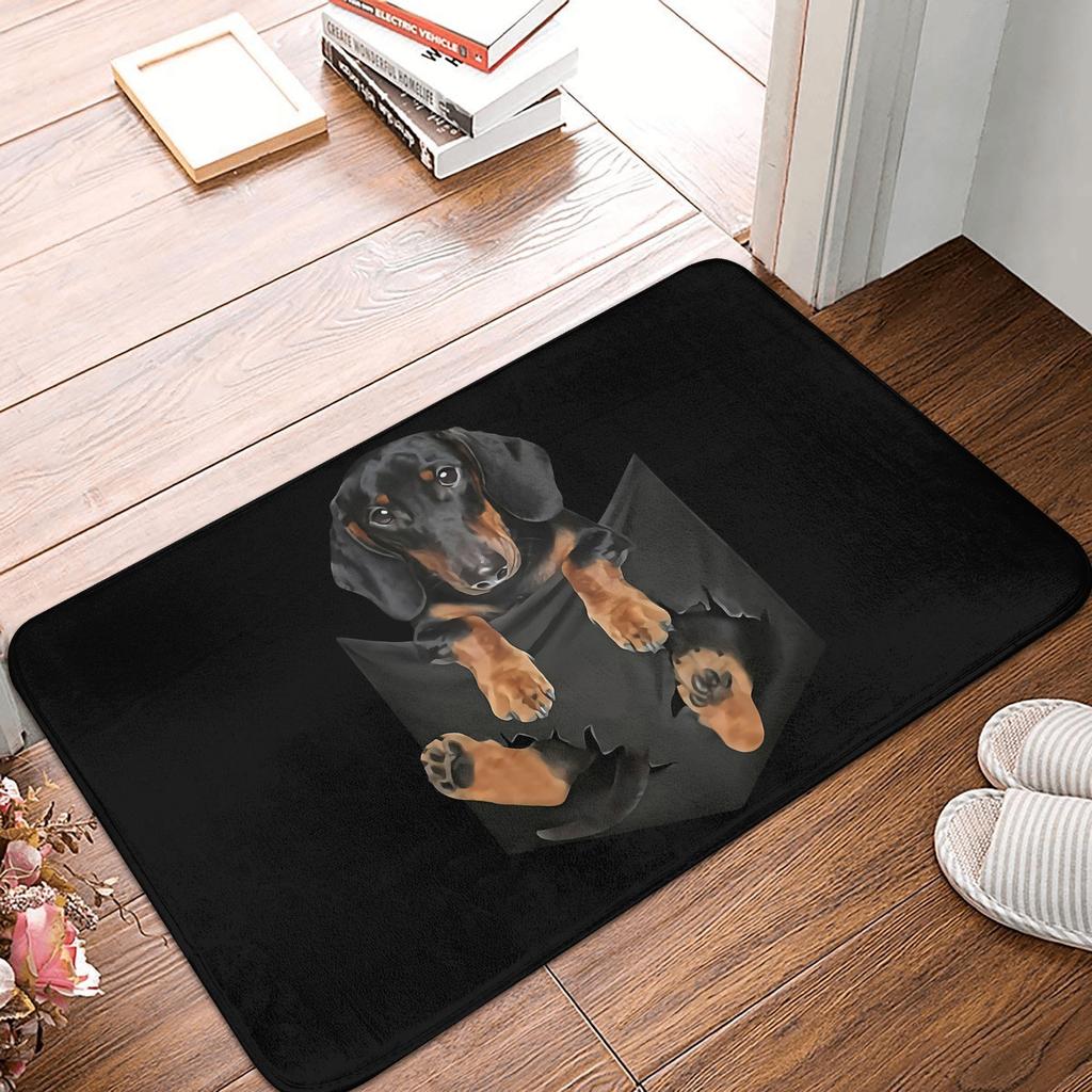 Dachshund Love Doormat Mat Anti-Slip Wiener Badger Sausage Dog Bathroom Kitchen Toilet Rug Carpet 40*60cm