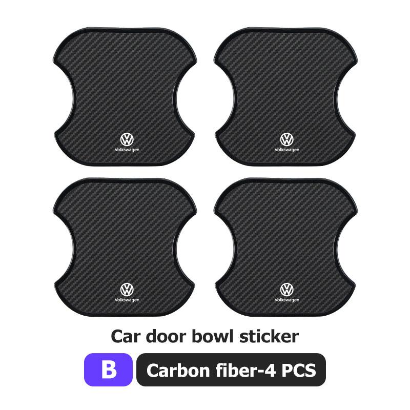 VFHJQ1 For Volkswagen VW Car Door Bowl Sticker Carbon Fiber Auto Scratch Protection Cover GTI Tiguan Passat B5 B6 B7 CC Jetta MK5 MK6