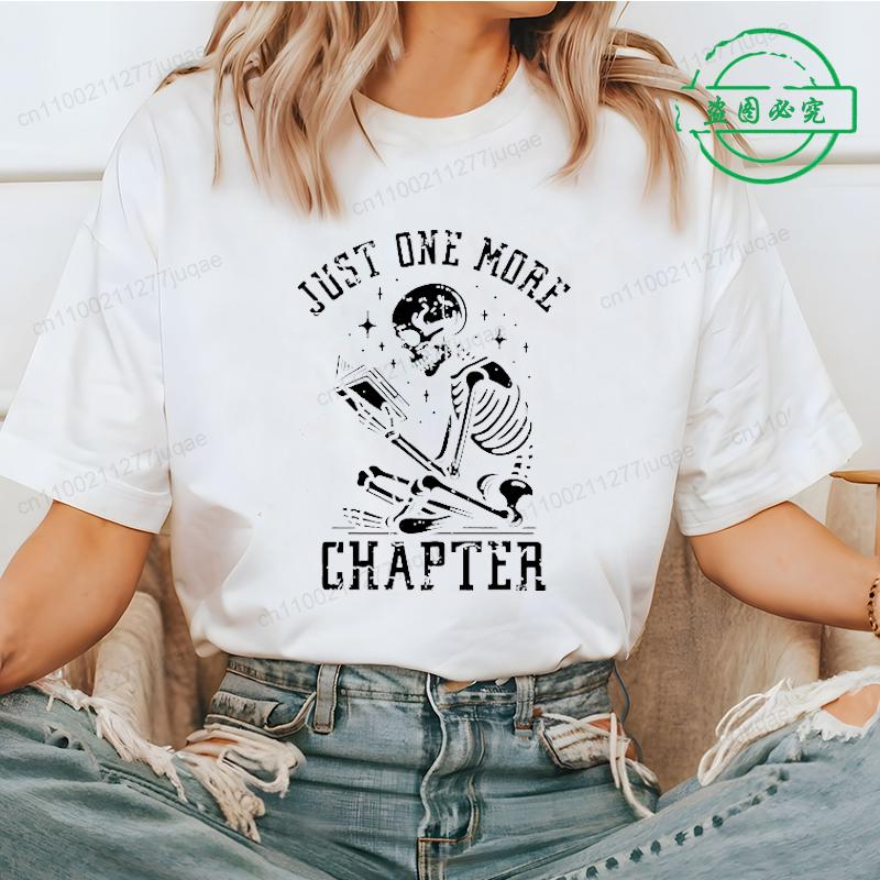 One More Chapter Prints Mans Women Tee Clothing Book Lover Tops Creativity All-math Short Sleeve Skull Fashion Casual T-Shirt