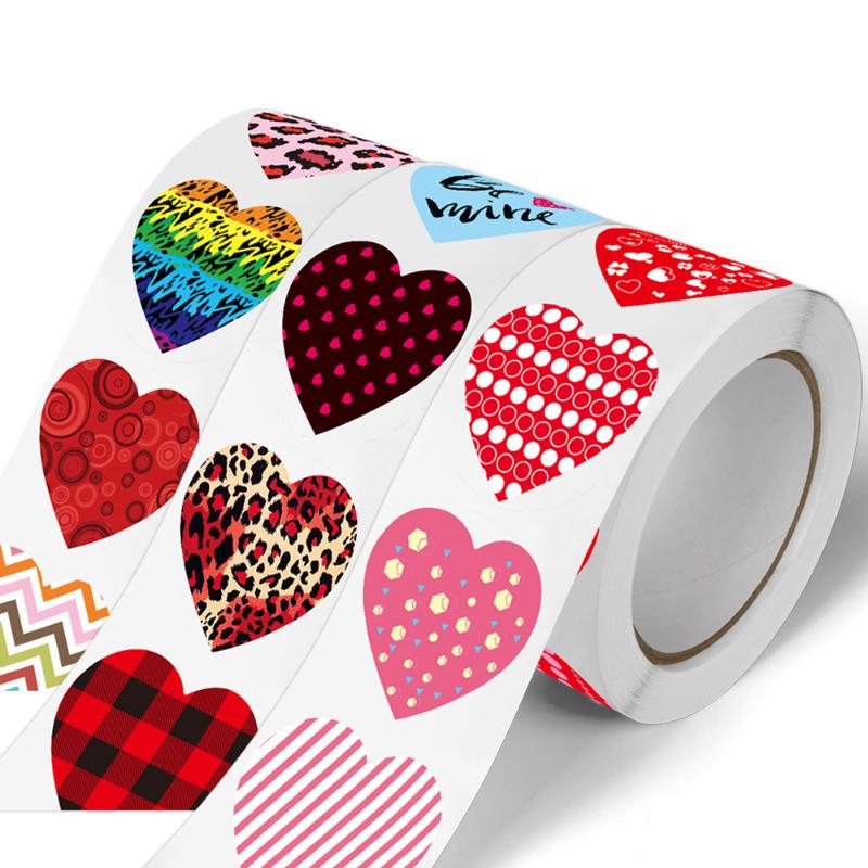 500pcs Heart Shape Valentine's Day Stickers Birthday Party Seal Labels Good Cute Stickers Box Tag