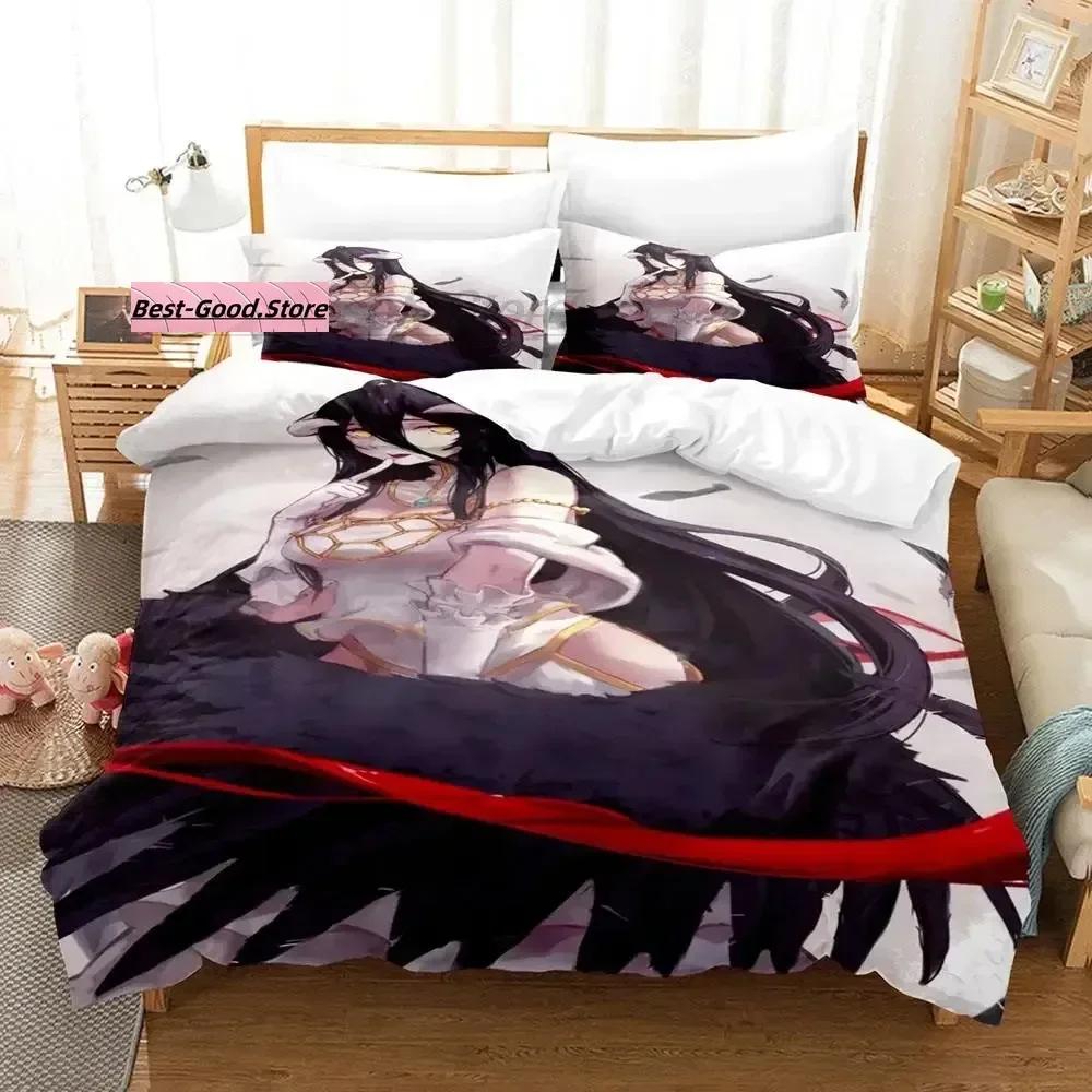 OVERLORD Beding Set Single Twin Printed Bed Linen Set With Pilowcase Bed Soft Duvet Cover Soft Single Double Quen Super King-Sized Dimensionsd