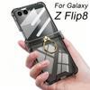 Airbag Bumper Scharnier Schutzhülle für Samsung Galaxy Z Flip 8 7 Bildschirmschutz Glas Ringhalter Harte Abdeckung für Galaxy Z Flip8 Hülle
