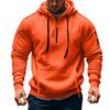 Men's Pullover Hoodie with Zippered Pockets and Adjustable Drawstring Hood Casual Long Sleeve Sweatshirt for Everyday Wear