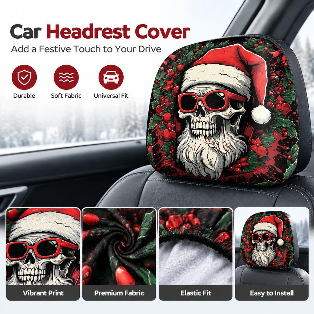 2PCS Elastic Fabric Car Seat Headrest Cover Auto Headrest Cover Set  Car Interior Decoration