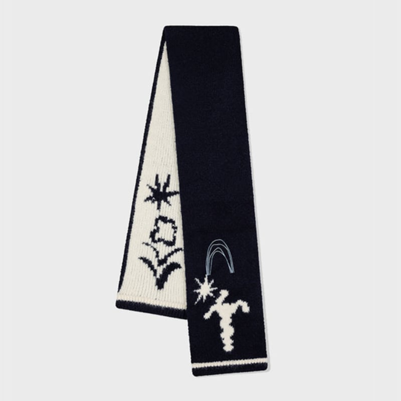 FALLETT Drawing Garden Muffler Navy