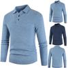 Men's Simple Solid Color Knitted Sweater - Casual Autumn/Winter European & American Style Pullover