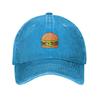 Söt Tecknad Hamburger Basebollkeps för Män Kvinnor Hattar Denim Trucker Kepsar Pappa Hatt