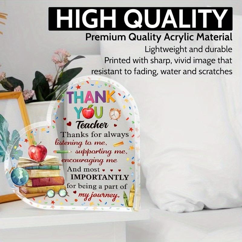 2D Flat Thank You Teacher Gift Desk Decor Plaque, Suitable for Wall Decoration, Porch, Room, Villa, Accents Home, Hallway, or Workplace - Rustic Farmh