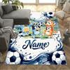 Bluey's Adventure World Customized Name Area Rug Suitable for Living Rooms Dormitory Balcony Decorate Room Anti-slip Rug Anime Office Decor