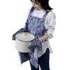 Apron with Integrated Easy To Put On and Take 2 Pockets Floral Length BL Fiori Mittens, Off, (Abitual Fiori), Pattern, 73cm, Blue, 555057-NPS,
