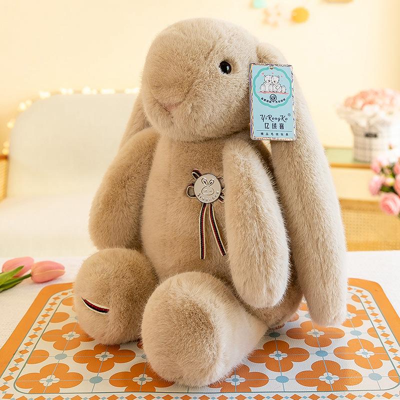 Cartoon Rabbit Plush Doll Kawaii Soft Lop Plushies Stuffed Toys Real Bunny Doll Warm Bedroom Decor Birthday Gifts For Girls