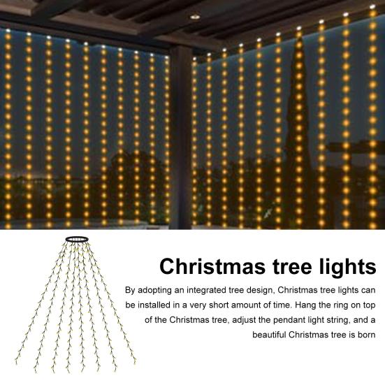 Christmas Tree Lights with Ring LED String Light with Remote Control Waterproof