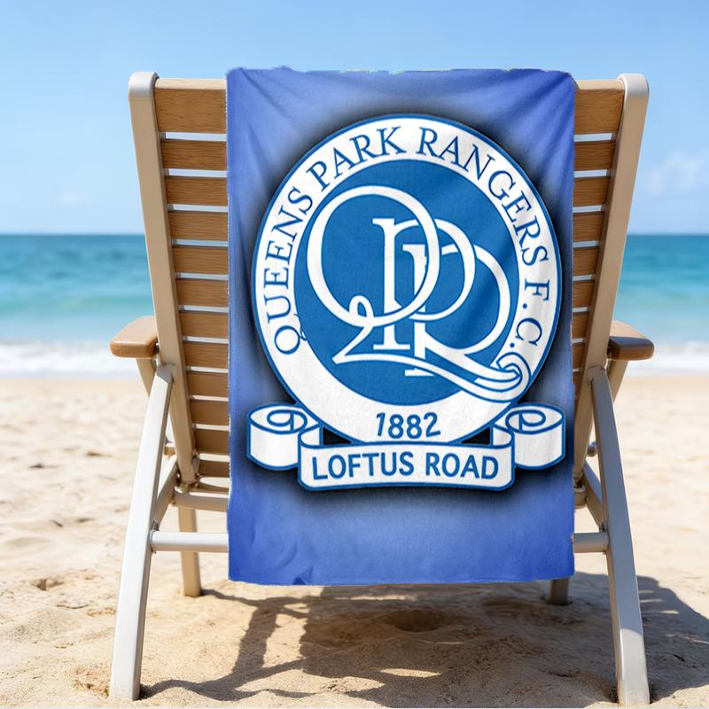 Queens Crest Football Beach Towel - Soft, Absorbent Microfiber, Lightweight, Ideal for The Beach, Parties, Travel, Camping Fan Gifts