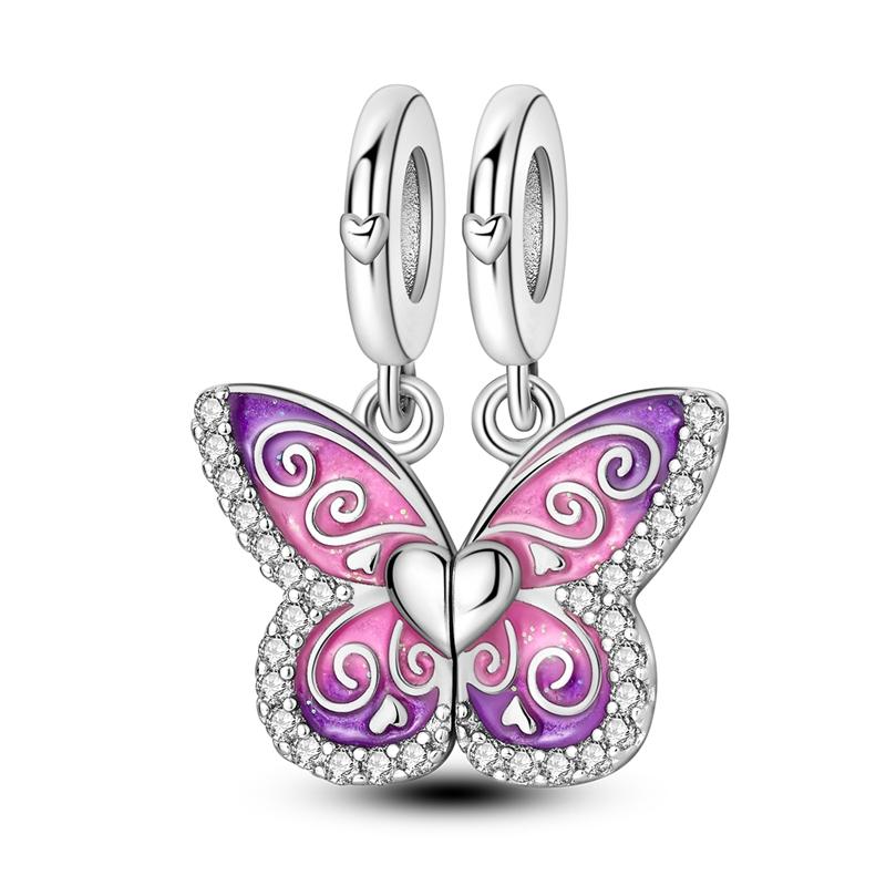 Silve Charm Bead Charms Bead Charms Luminous Firefly Butterfly Bee Hummingbird Charm Ideal For Bracelets Bangle Woman Jewellery Gift