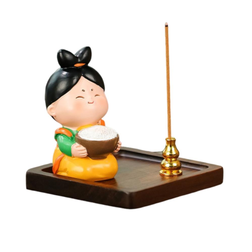 Creative Cartoon Girl Incense Burner Traditional Chinese Style Ceramic Incense Stick Holder Anti-slip Heat-resistant